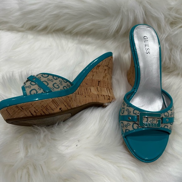 Guess turquoise wedges. - Picture 3 of 4